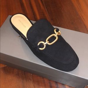 NWT Ann Taylor Camilla Suede Chained Slide Loafer